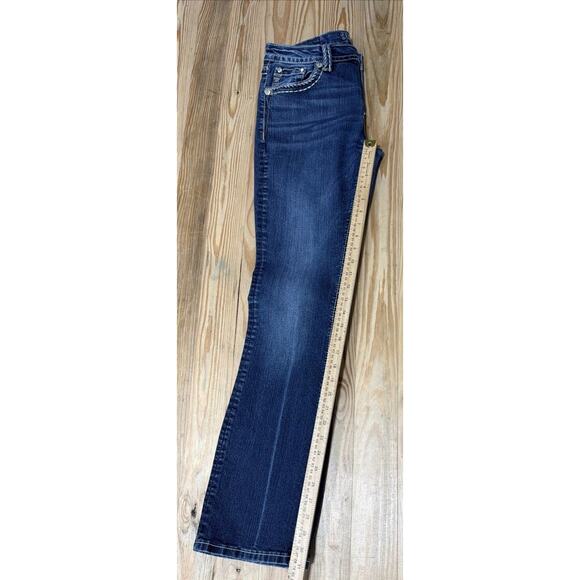 Miss Me Women’s Mid Rise Curvy Boots Jean Actual Size 29x31 Blue Dark Wash Denim - Picture 7 of 7